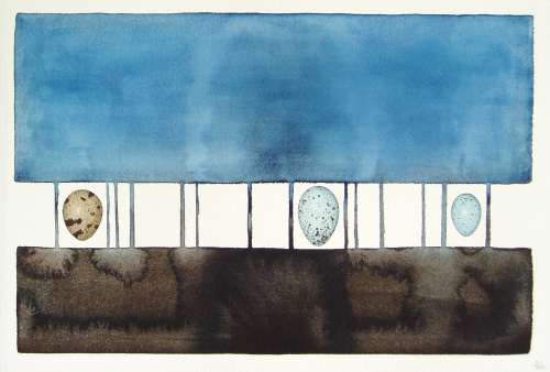 Three Eggs (24 x 36 cm) water colour