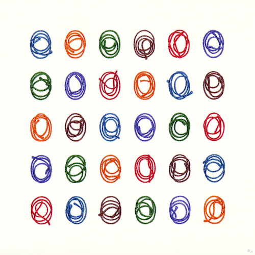 Drawing with String 4 (38 x 38 cm) water colour