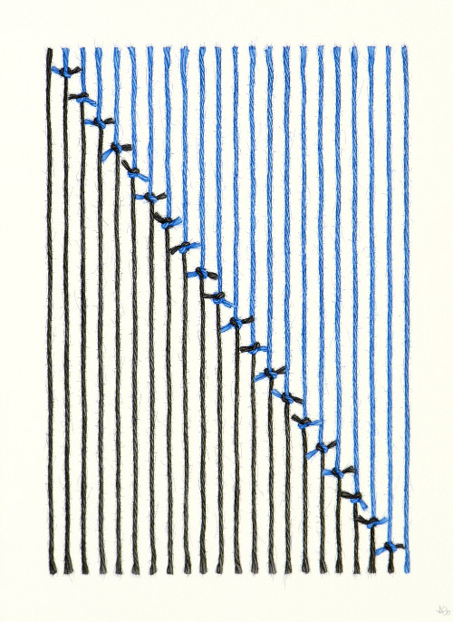 Fast Ends Blue Grey Diagonal<br>(38 x 28 cm) water colour